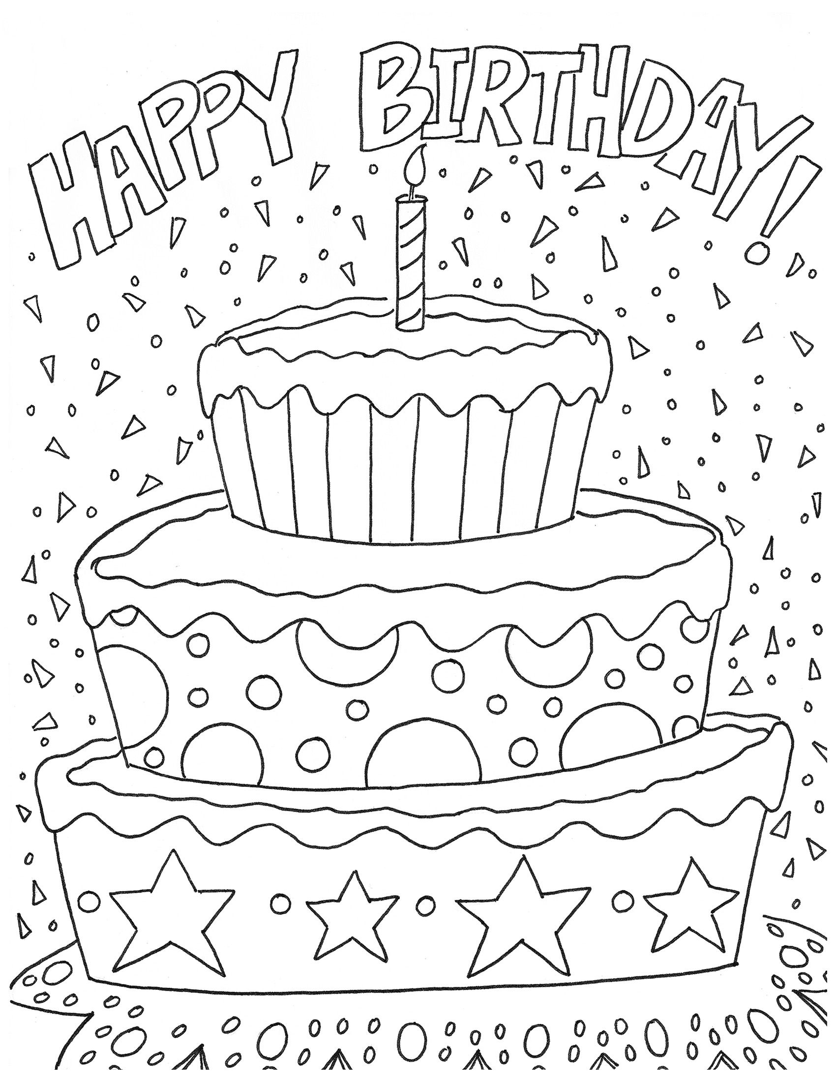 Happy Birthday Printable Coloring Page