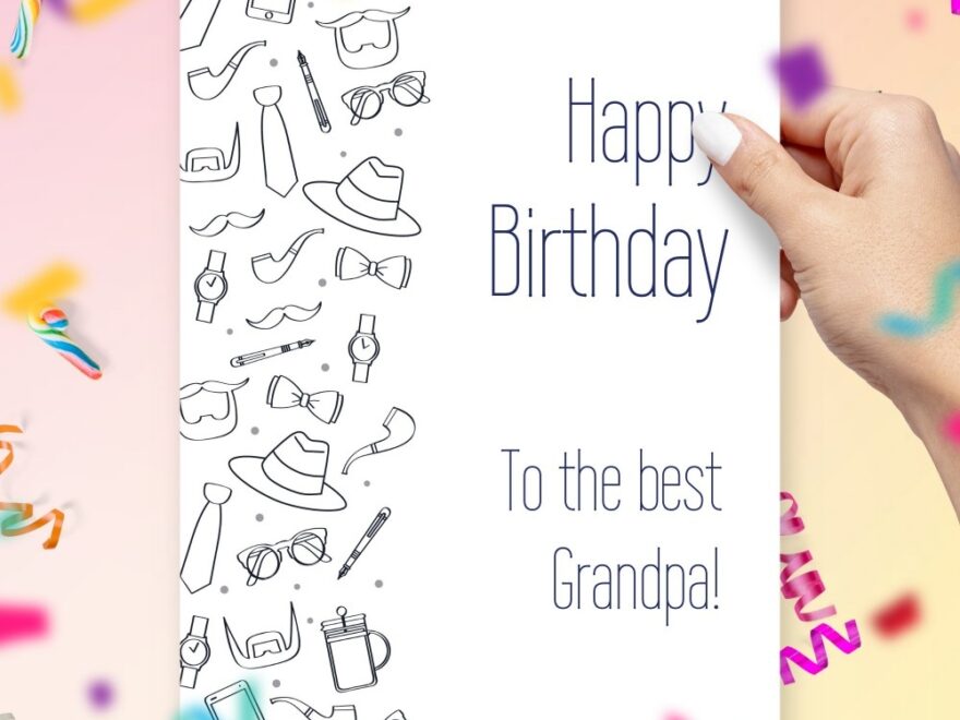 Happy Birthday Grandpa Birthday Card Template Editable Online