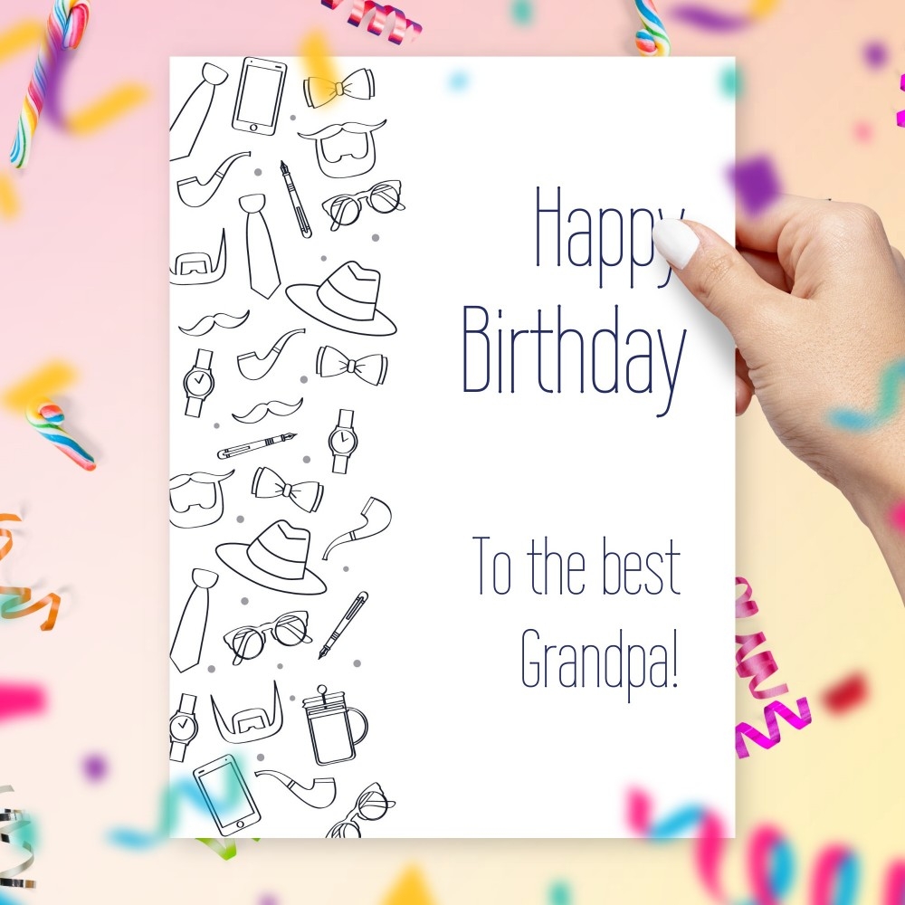 Happy Birthday Grandpa Birthday Card Template Editable Online