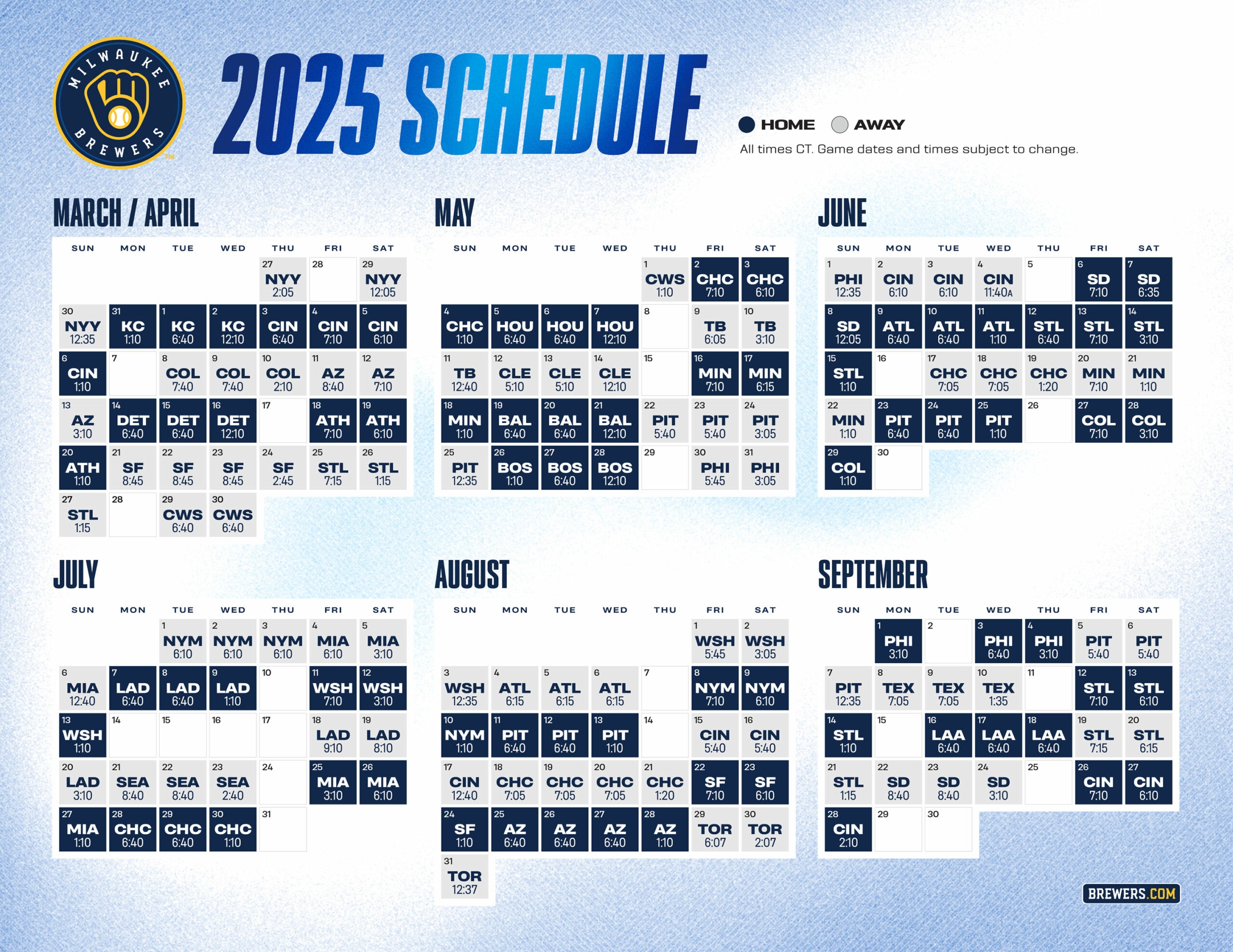 Here s A Graphic Of The Milwaukee Brewers 2025 Regular season Schedule And That s It Milwaukee Record