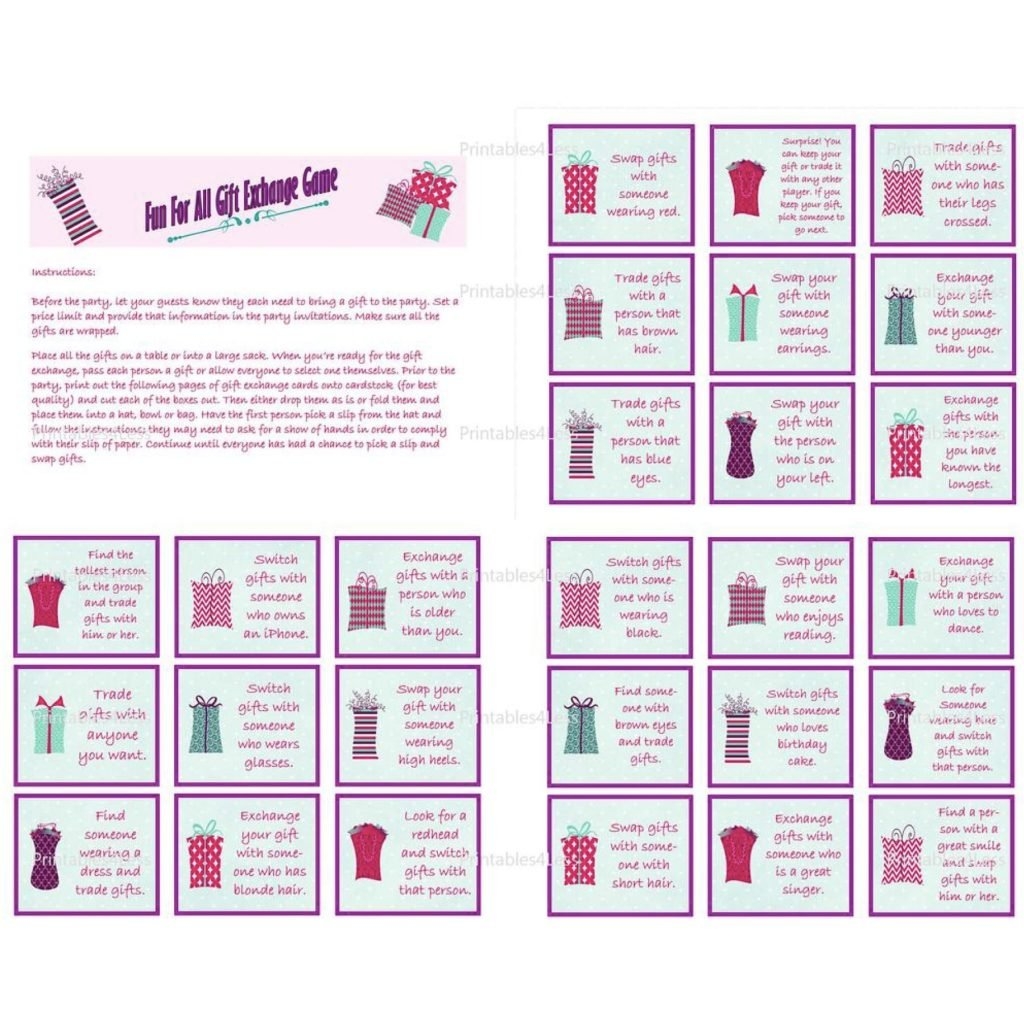 Free Printable Christmas Gift Exchange Cards
