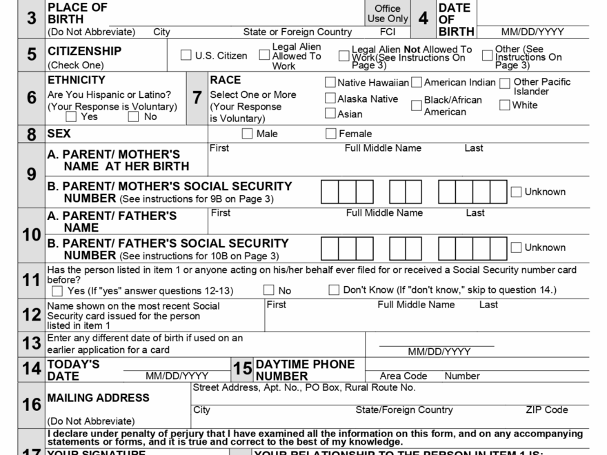 How To Fill Out Form SS 5 Social Security Card Application Online GOV