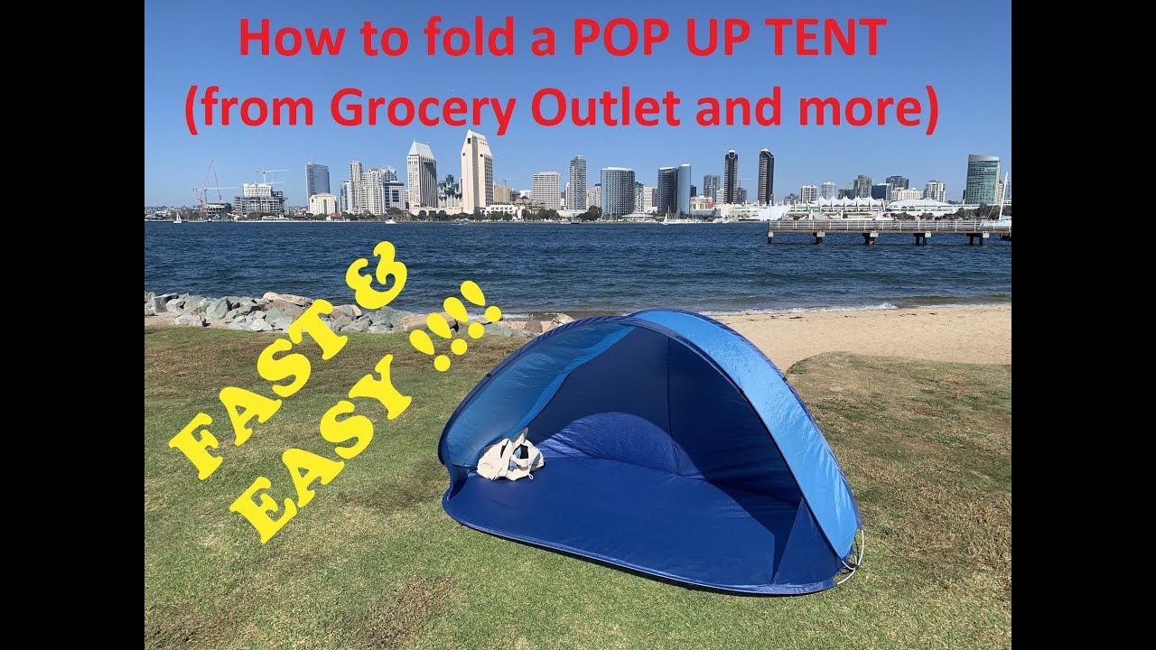 How To Fold A POP UP Tent from Grocery Outlet Aldi And Other Stores YouTube