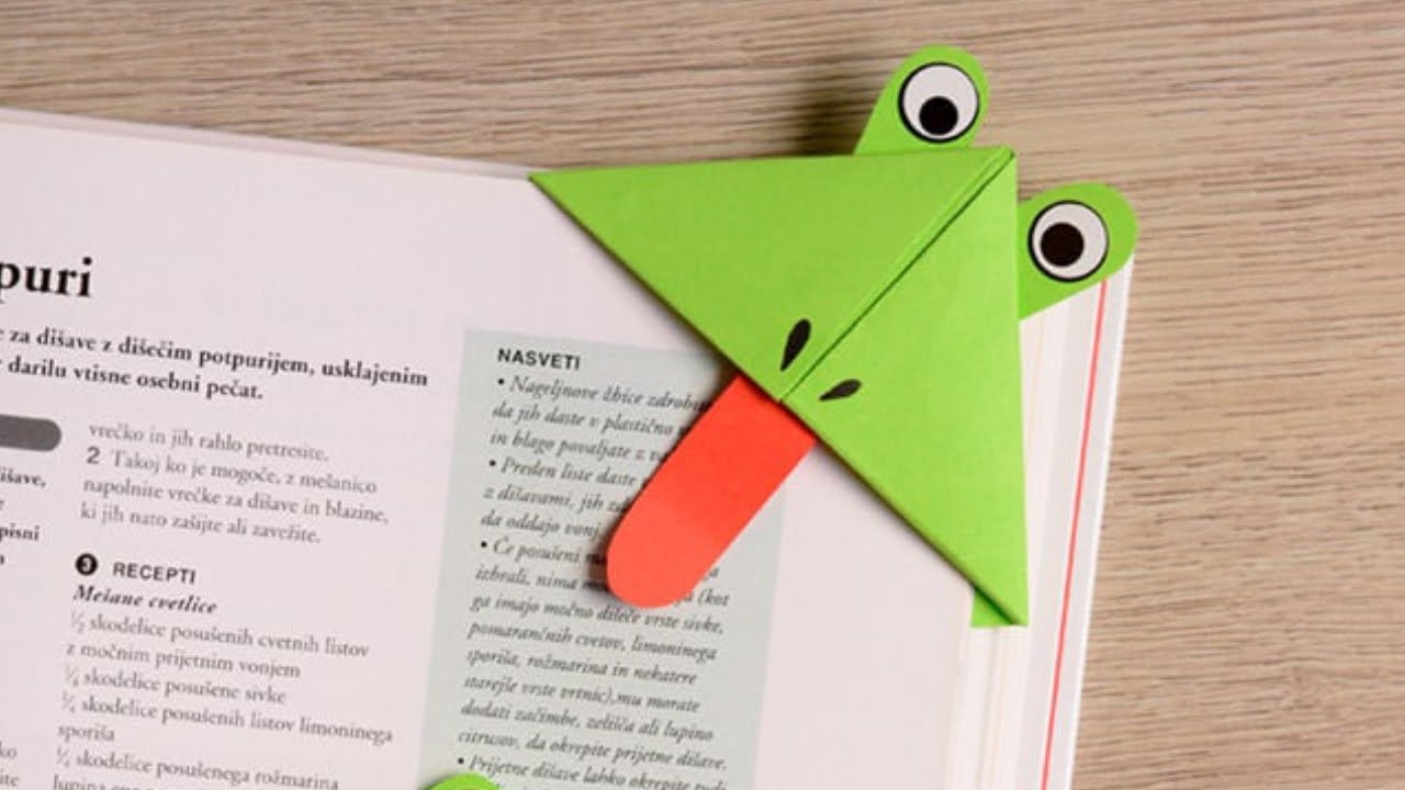 How To Make A Corner Bookmark Frog Paper Crafts For Kids YouTube