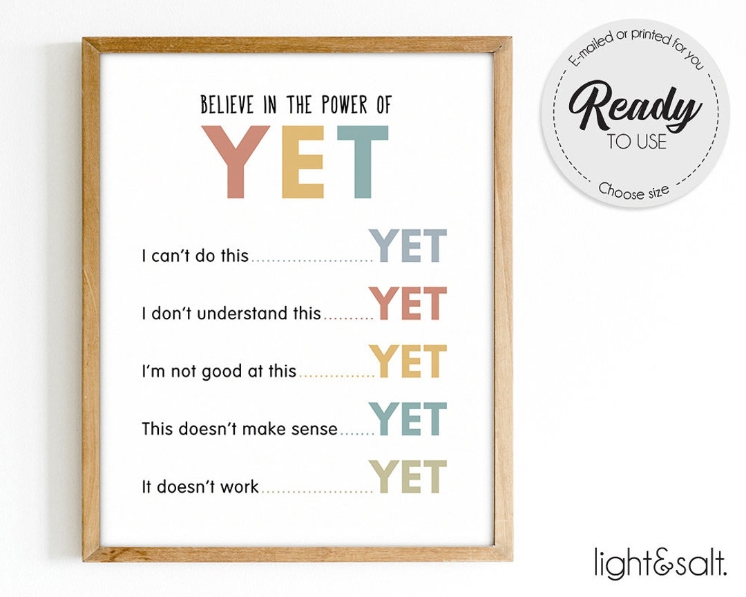 I Believe In The Power Of Yet Growth Mindset Poster Therapy Office Decor CBT Poster Counselor Office Decor Mental Health Poster Etsy