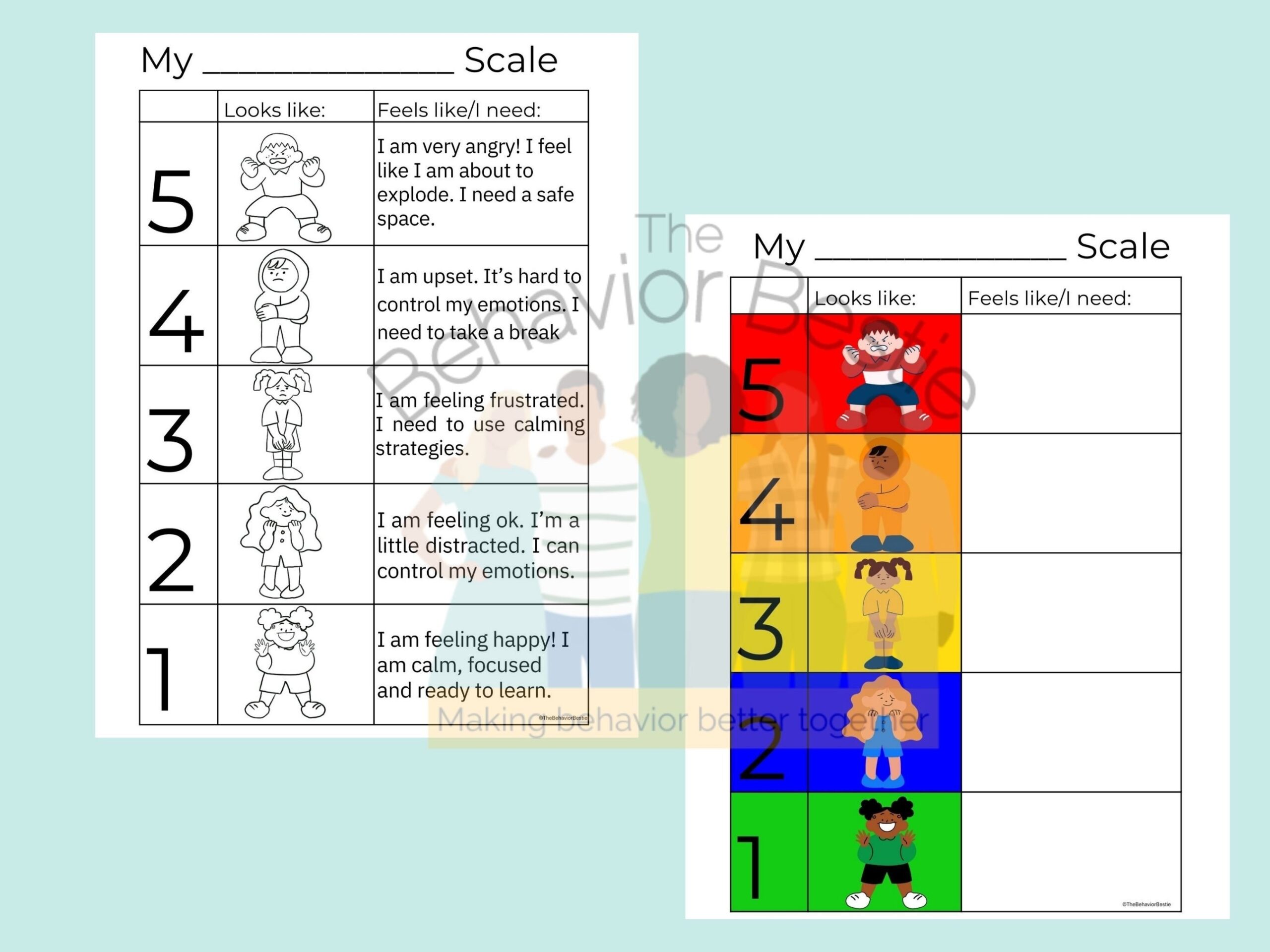 Incredible 5 Point Scale Behavior Scale Feelings Scale 5 point Scale Template Social Emotional Learning Tool Etsy UK