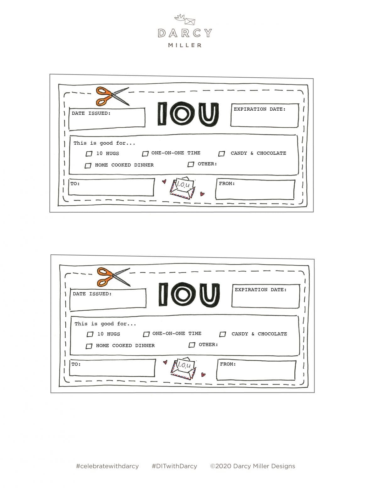 Gift Certificate Lunch Movie Printable