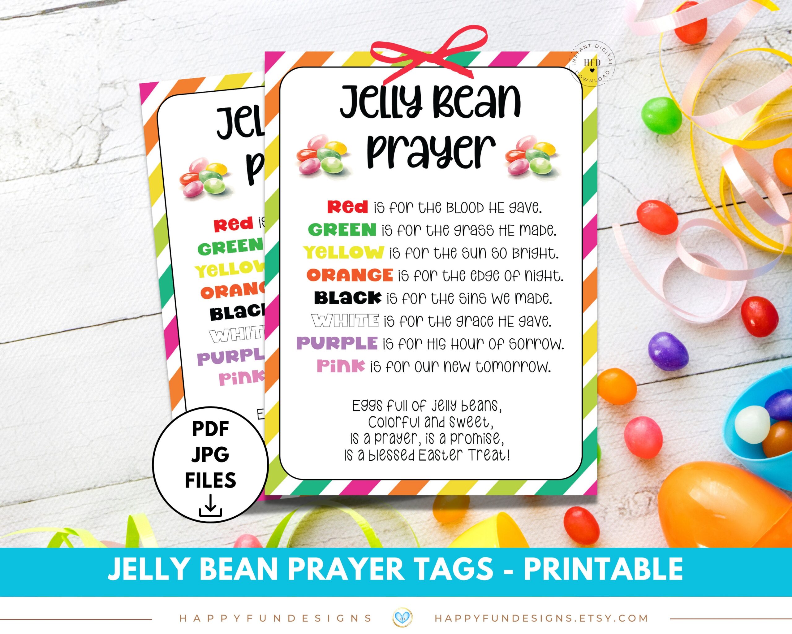 Jelly Bean Prayer Poem Tag Printable Easter Church Activity Sunday School Easter Favor Church Prayer Card Christian Easter Basket Filler Etsy