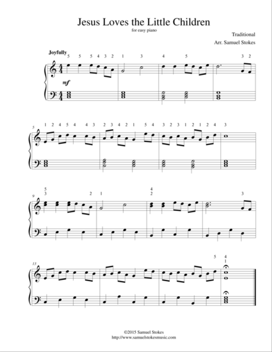 Jesus Loves The Little Children For Easy Piano By Traditional Easy Piano Digital Sheet Music Sheet Music Plus