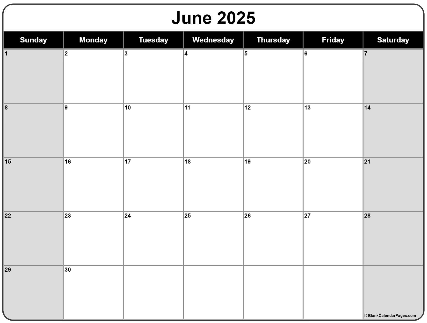 Blank Monthly Calendars 2025 Printable