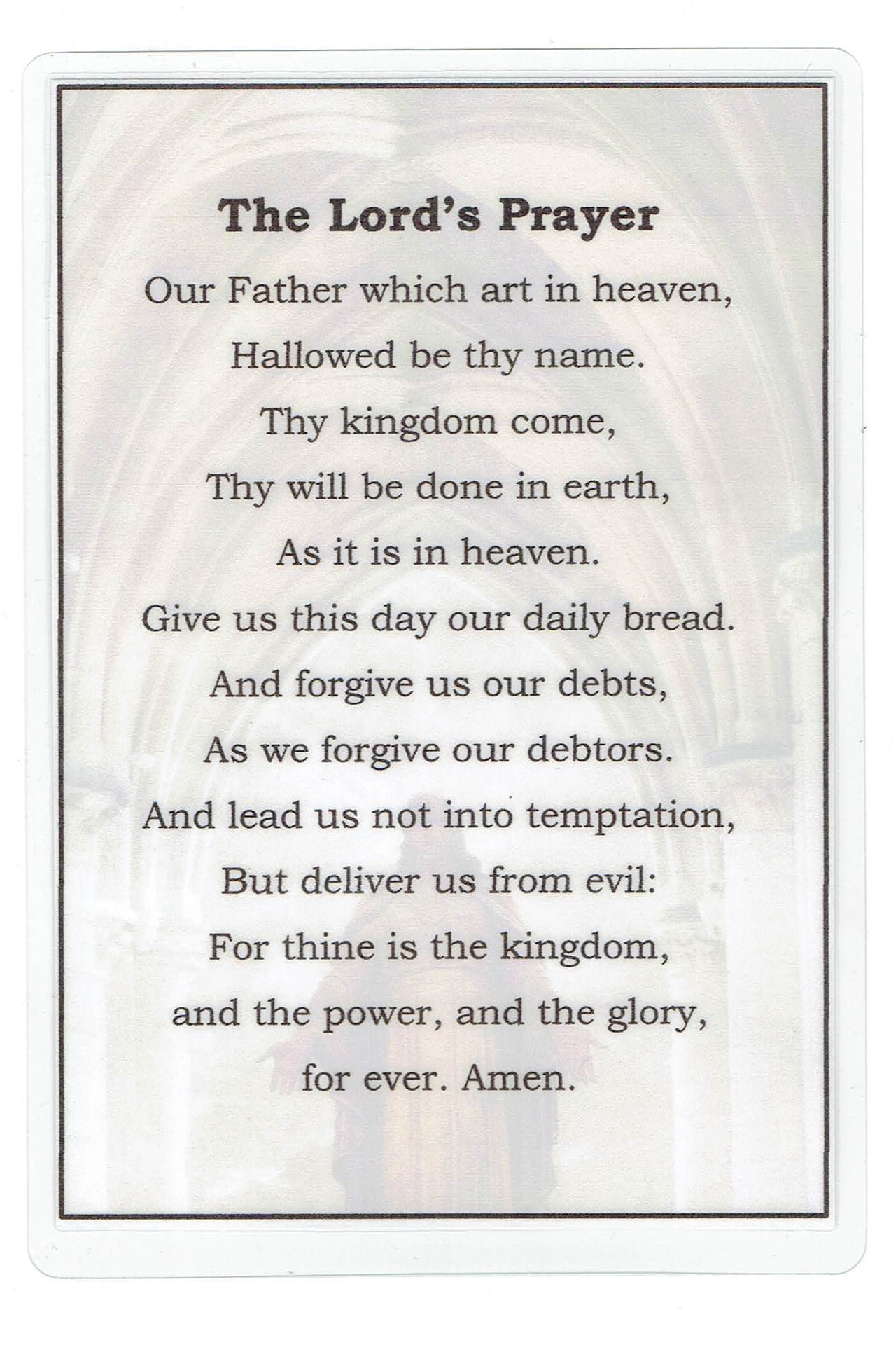 Laminated Lord s Prayer Flashcard KJV Etsy