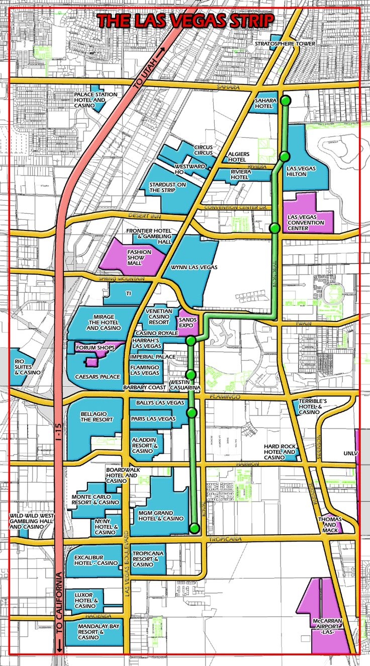 Las Vegas Strip Map Your Perfect Vacation Guide