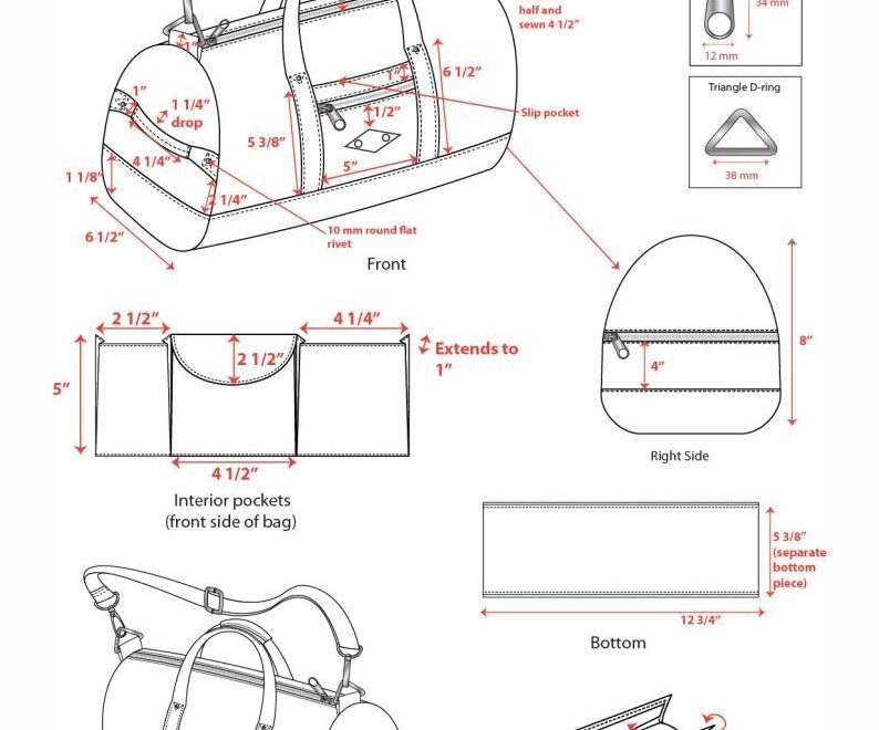 Leather Handbag Patterns 14 Free PDF Printables Printablee