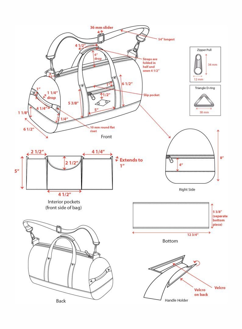 Leather Handbag Patterns 14 Free PDF Printables Printablee