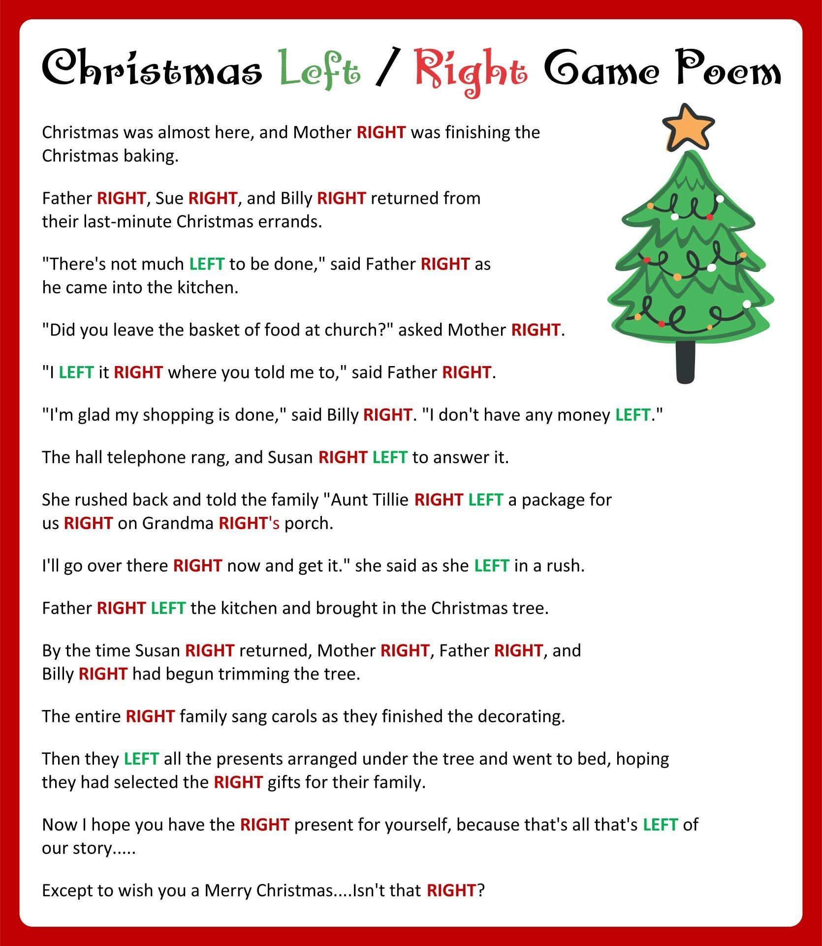 Left Right Rudolph Game 20 Free PDF Printables Printablee