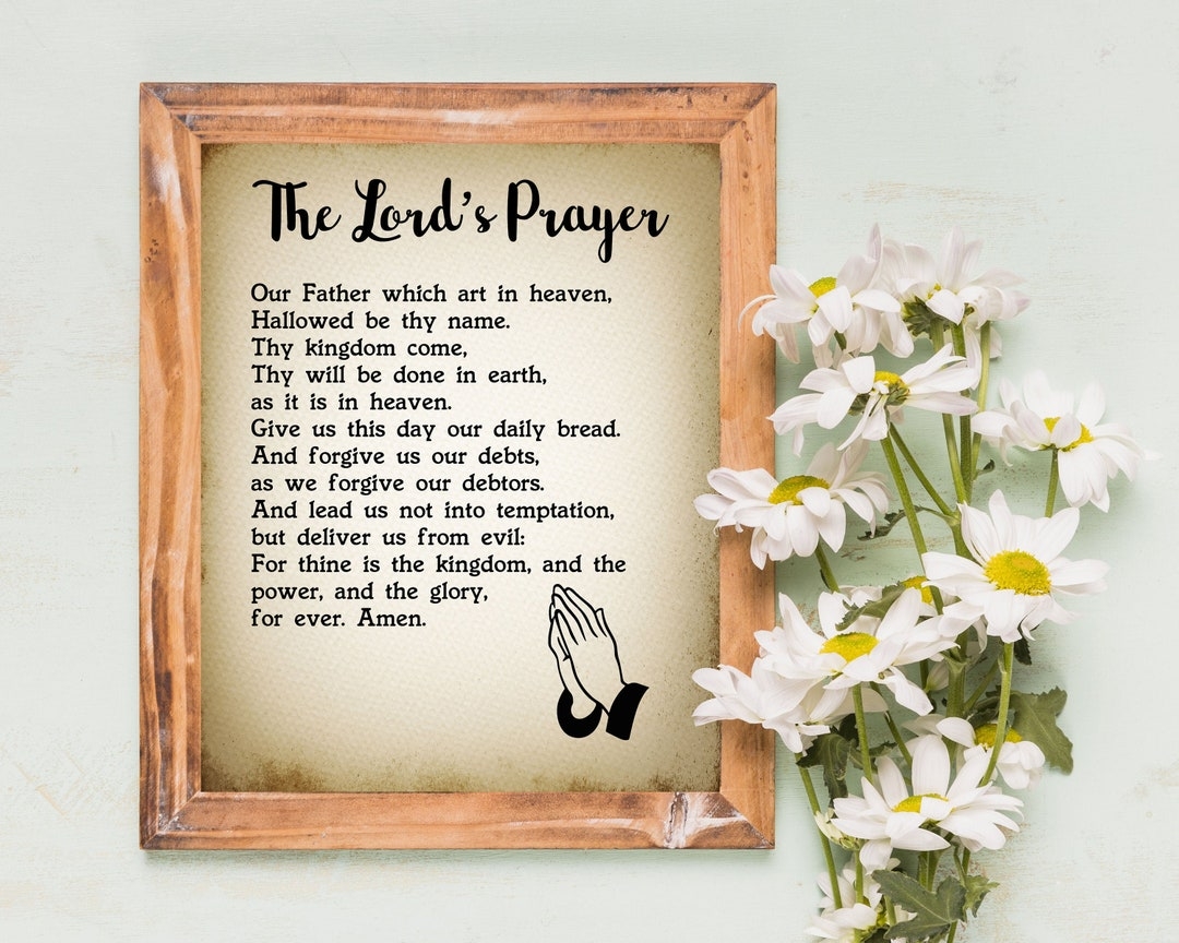 Lord s Prayer KJV Printable Bible Art Biblical Print For Antique Farmhouse Decor Religious Rustic Christian Decor Etsy UK