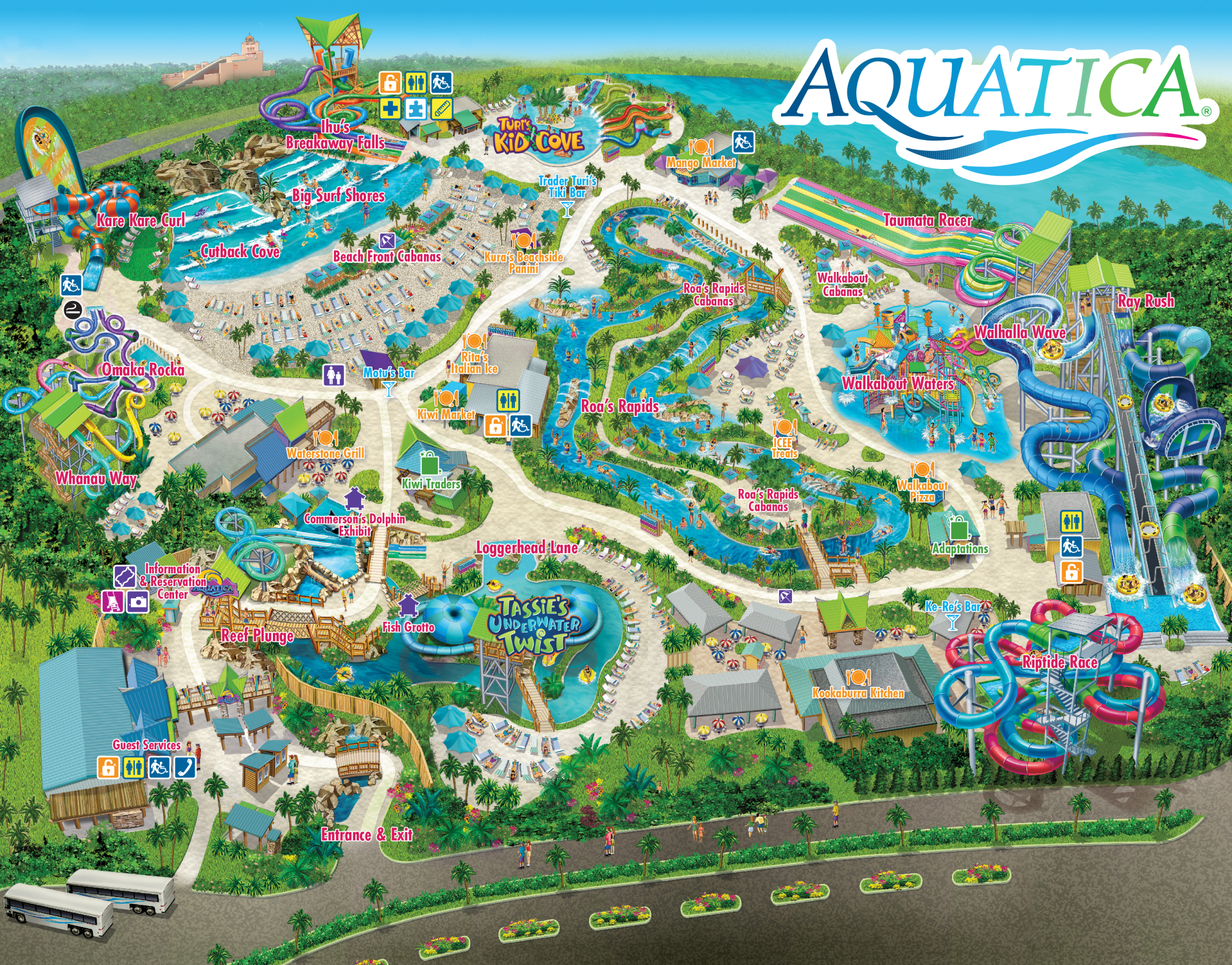 Map For Aquatica Orlando Water Park Aquatica Orlando