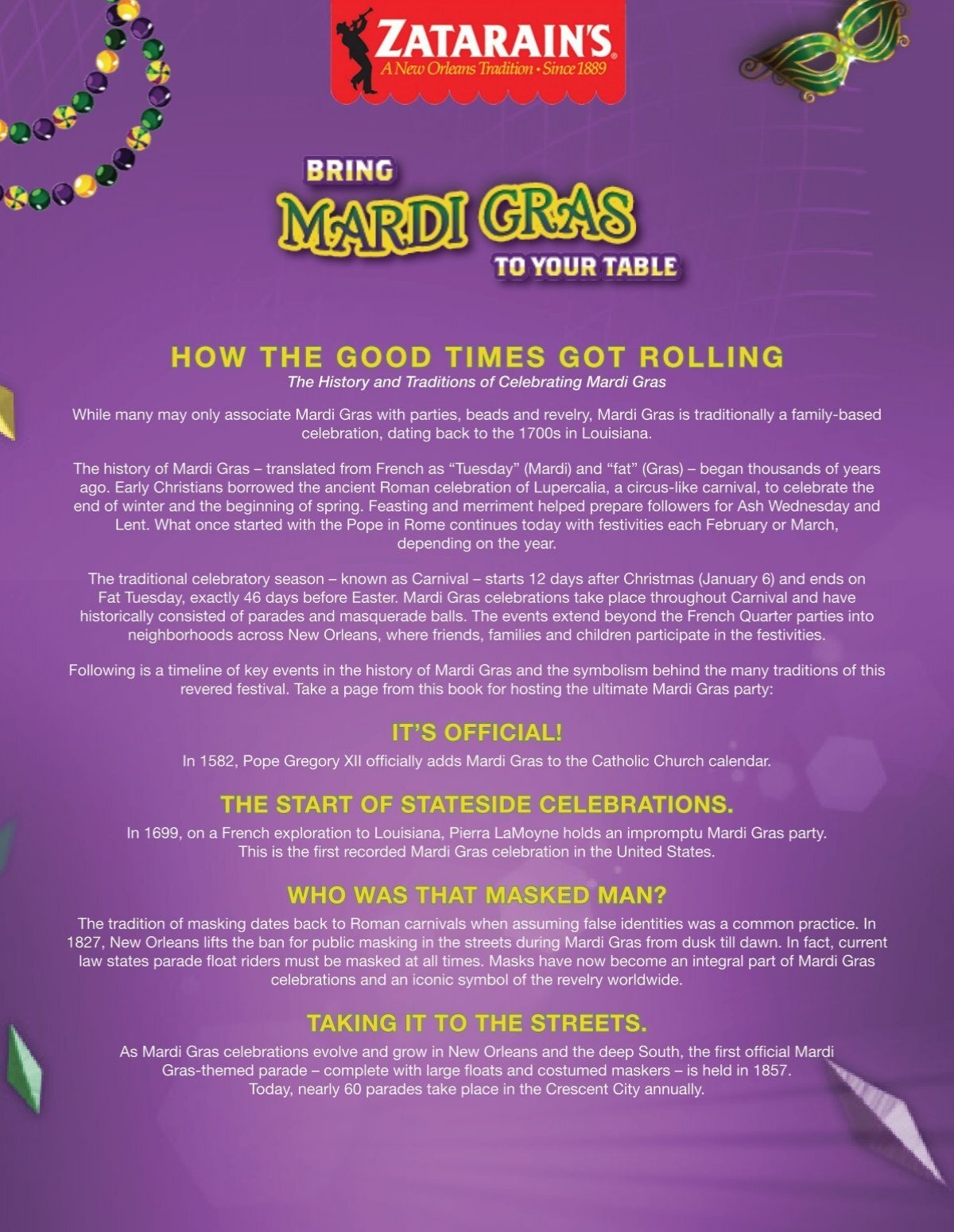 Mardi Gras History PWR New Media