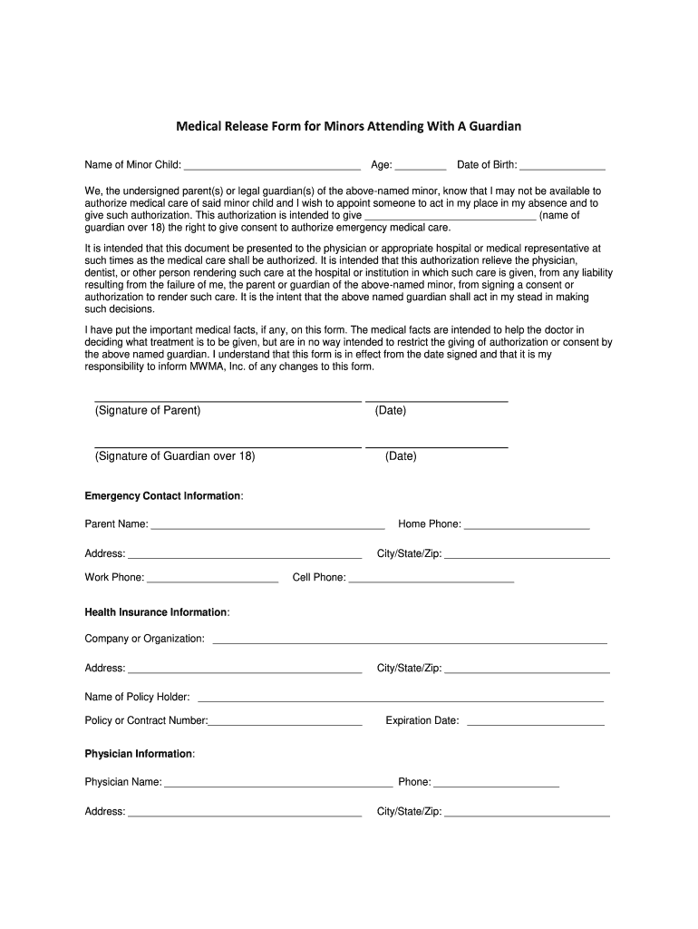 Medical Release Form Template Fill Online Printable Fillable Blank PdfFiller