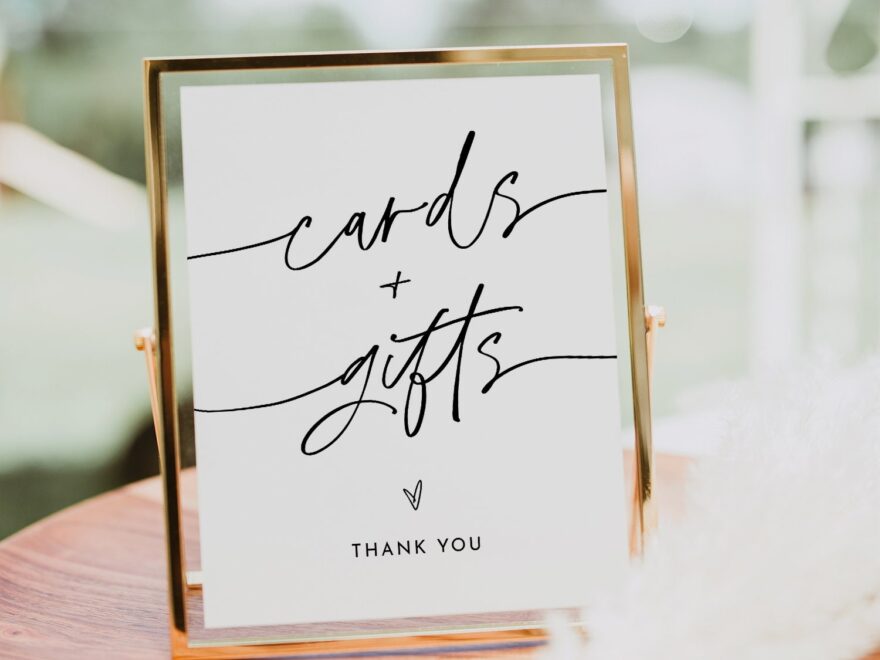 Minimalist Cards And Gifts Sign Printable Wedding Gift Editable Template Modern Tabletop Sign Instant Download Templett 8x10 0032 03S