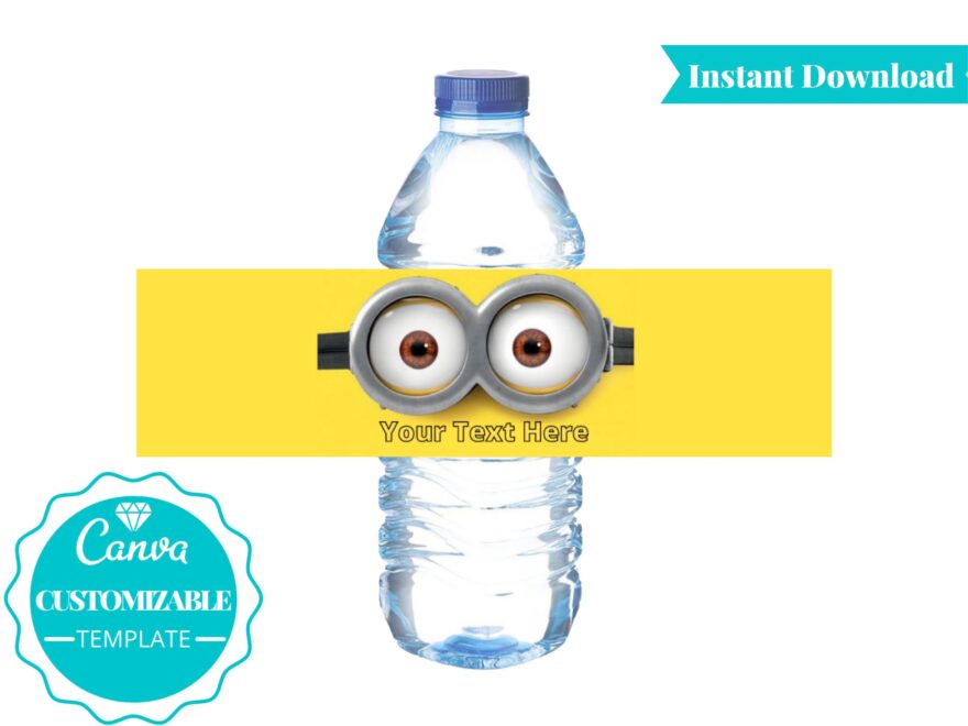 Minion Water Bottle Label Minion Water Bottle Wrapper Minion Birthday Party Favor Minion Birthday Etsy Australia