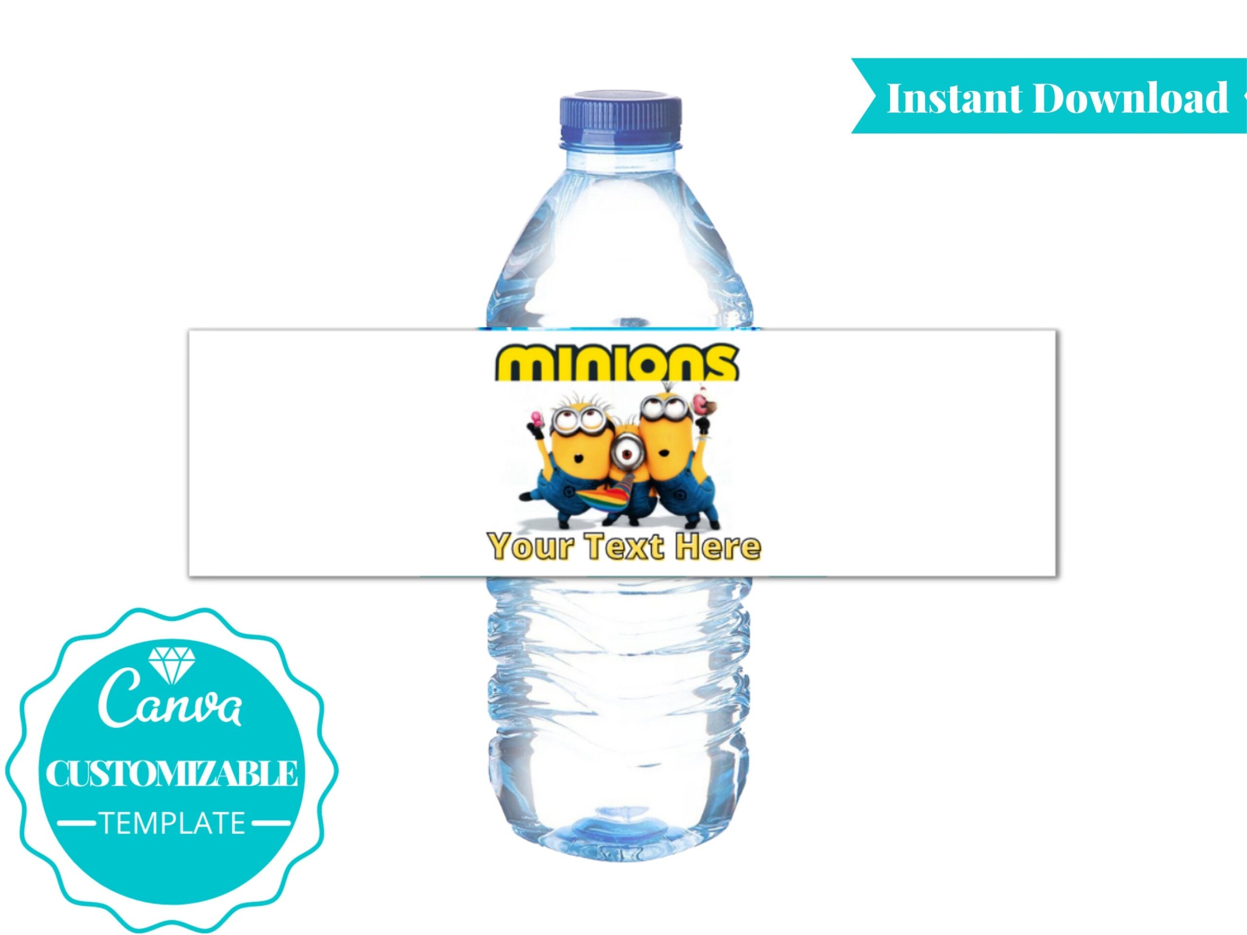 Minion Water Bottle Label Minion Water Bottle Wrapper Minion Birthday Party Favor Minion Birthday Etsy New Zealand