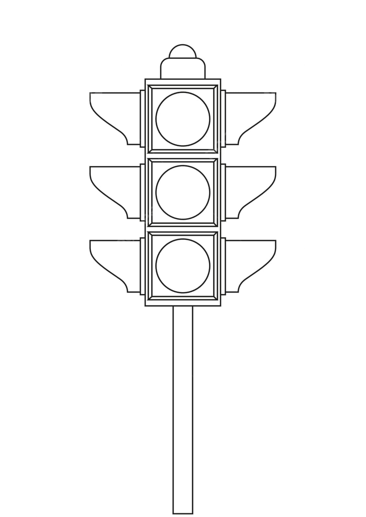 Monochrome Traffic Signal Graphic Printable Traffic Light Coloring Page Vector Ring Drawing Color Drawing Sign Drawing PNG And Vector With Transparent Background For Free Download