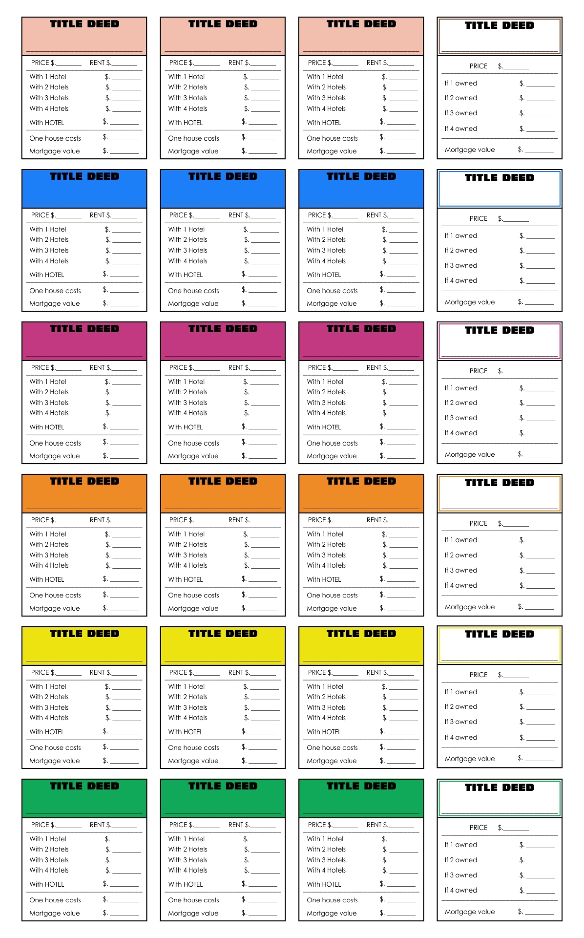 Original Monopoly Property Cards Printable