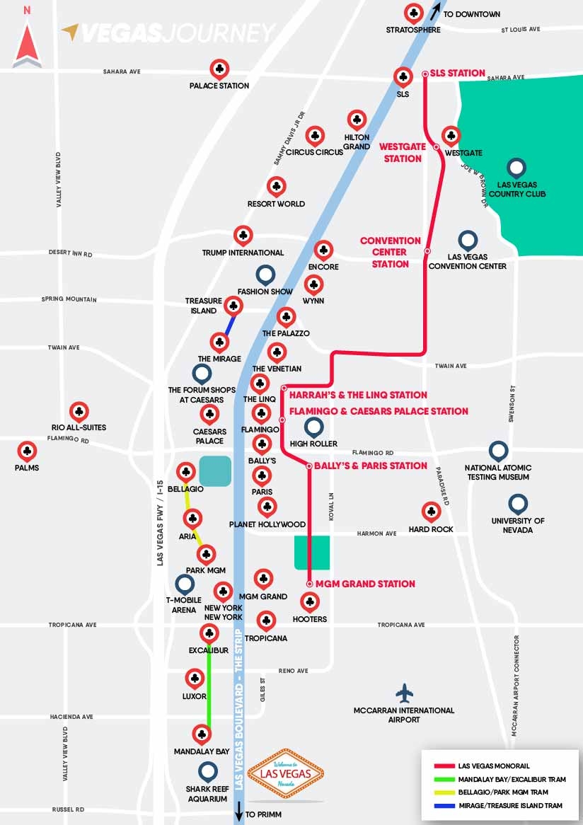 Printable Map Of Las Vegas Strip