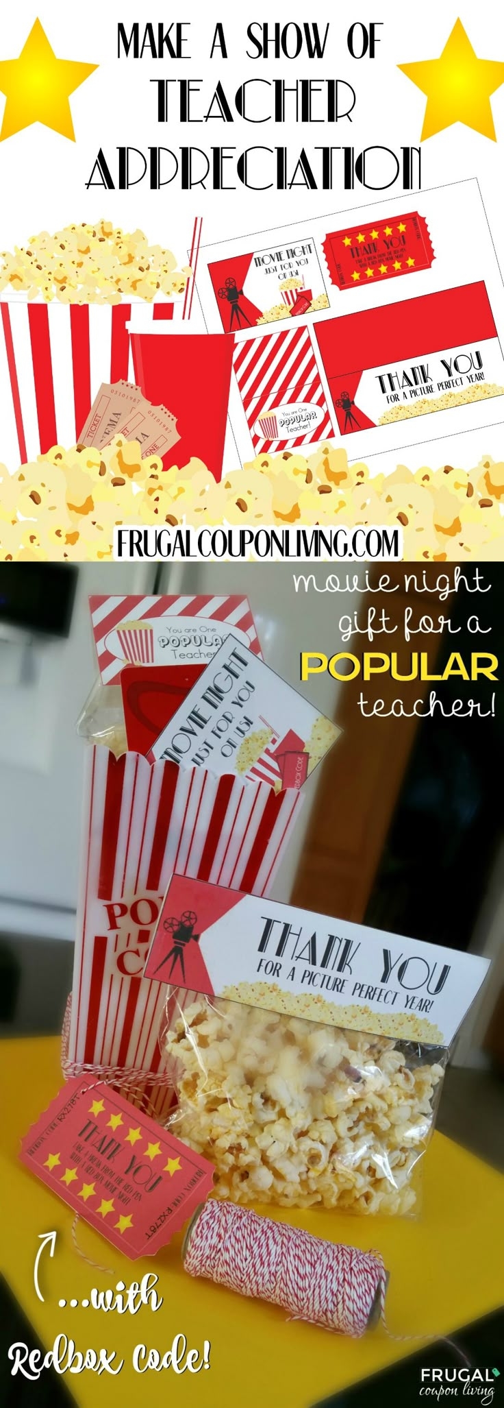 Movie Night Teacher Gift Printable