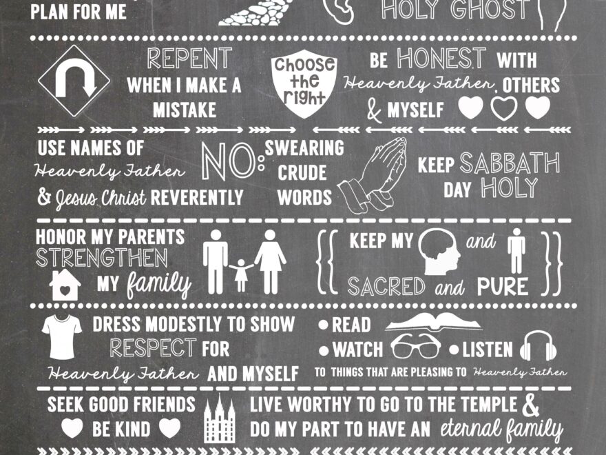 My Gospel Standards LDS Primary Excerpts Fun Chalkboard Print Etsy