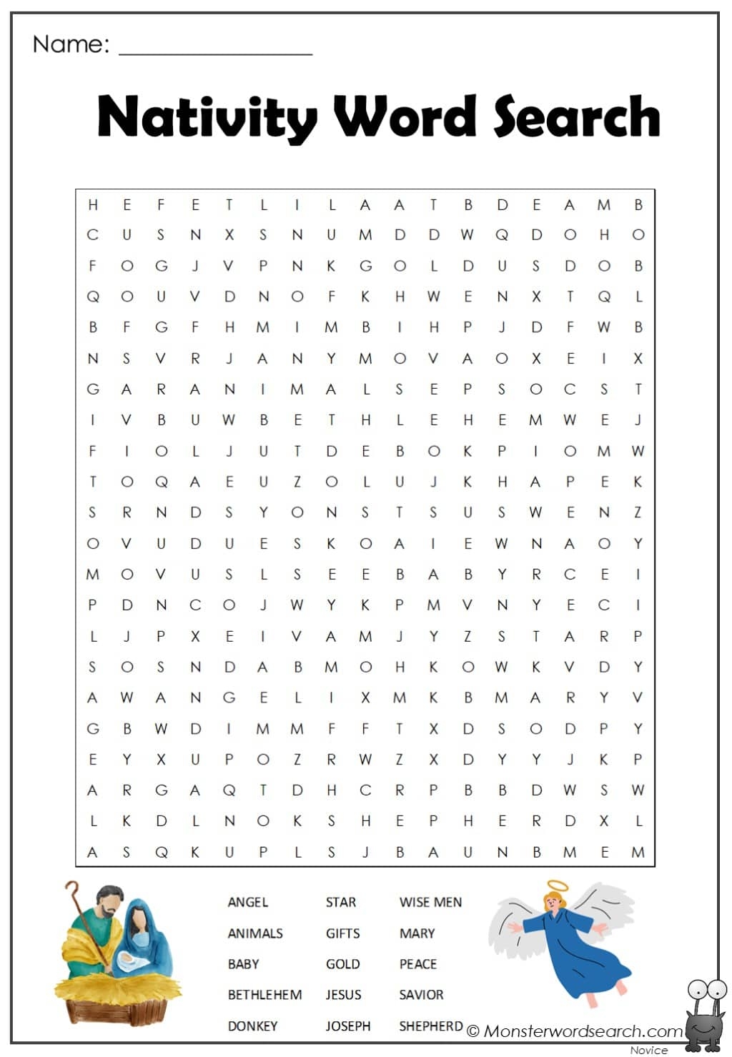 Free Printable Christian Christmas Word Search Puzzles