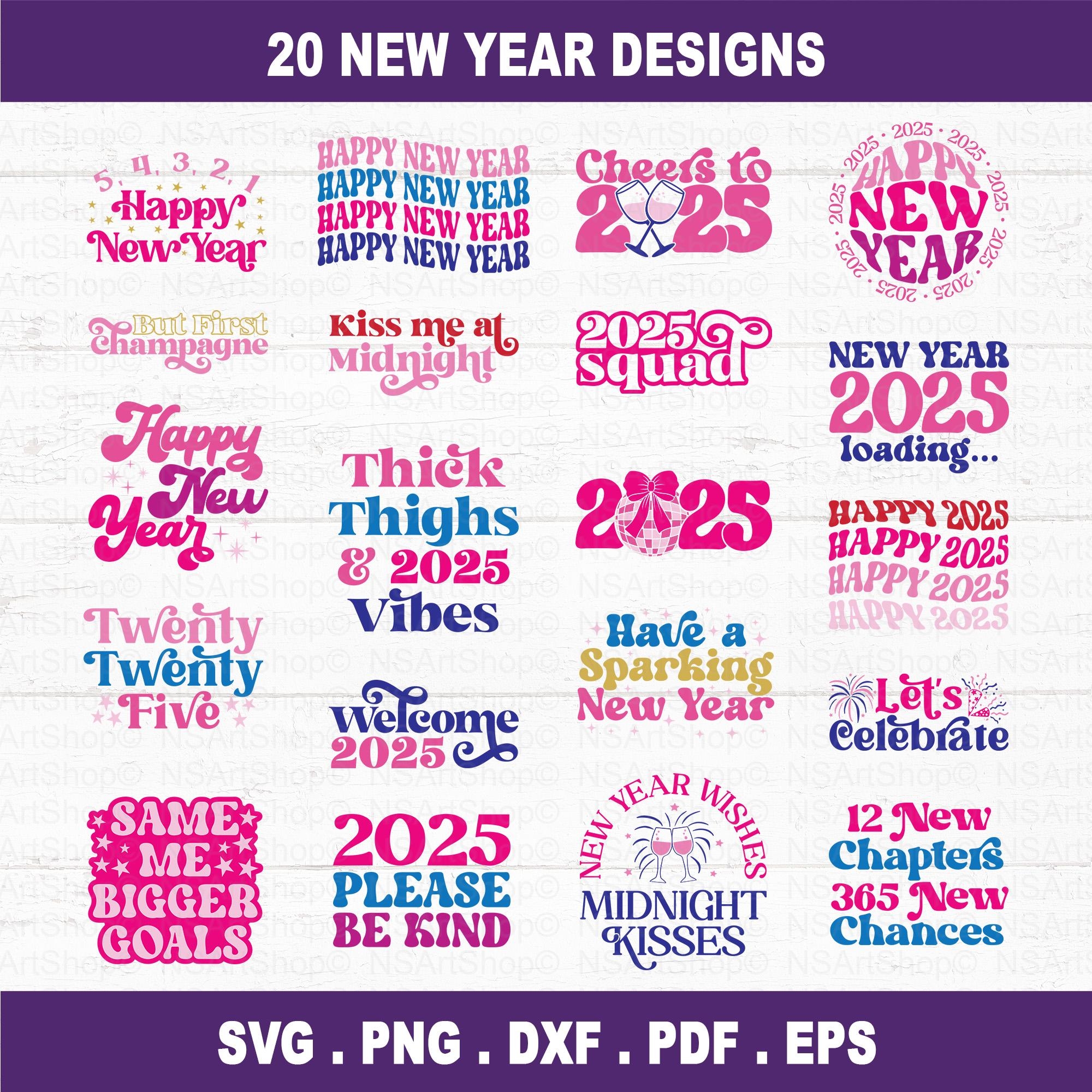 New Year SVG Bundle 2025 Svg New Years Eve Quote Cheers 2025 Saying Nye Decor Happy New Year Clip Art New Year 2025 Svg Etsy Ireland