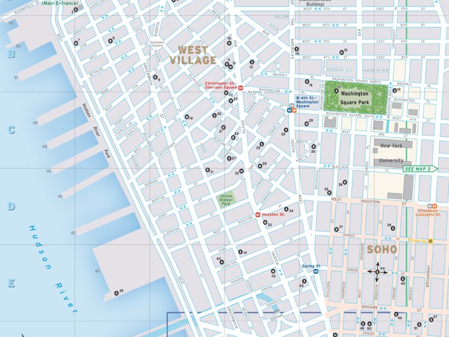 New York City Map West Village And Soho Moon Travel Guides