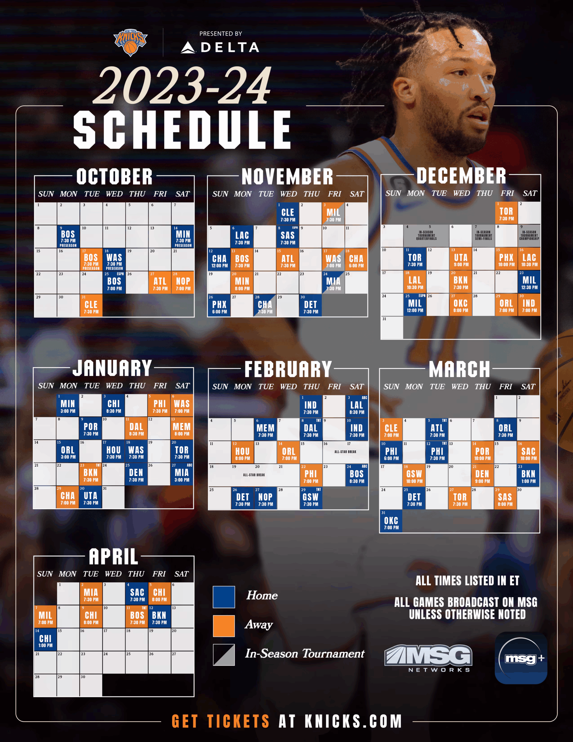 New York Knicks Schedule Release New York Knicks