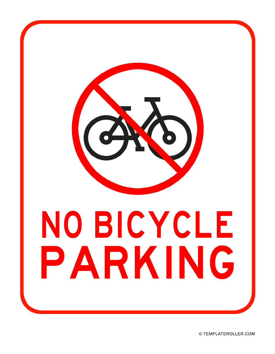 No Bicycle Parking Sign Template Download Printable PDF Templateroller