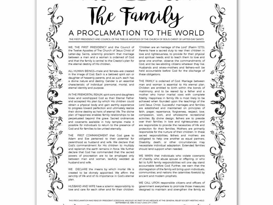Organic Family Proclamation Digital Download In LDS Resources Handouts On LDSBookstore
