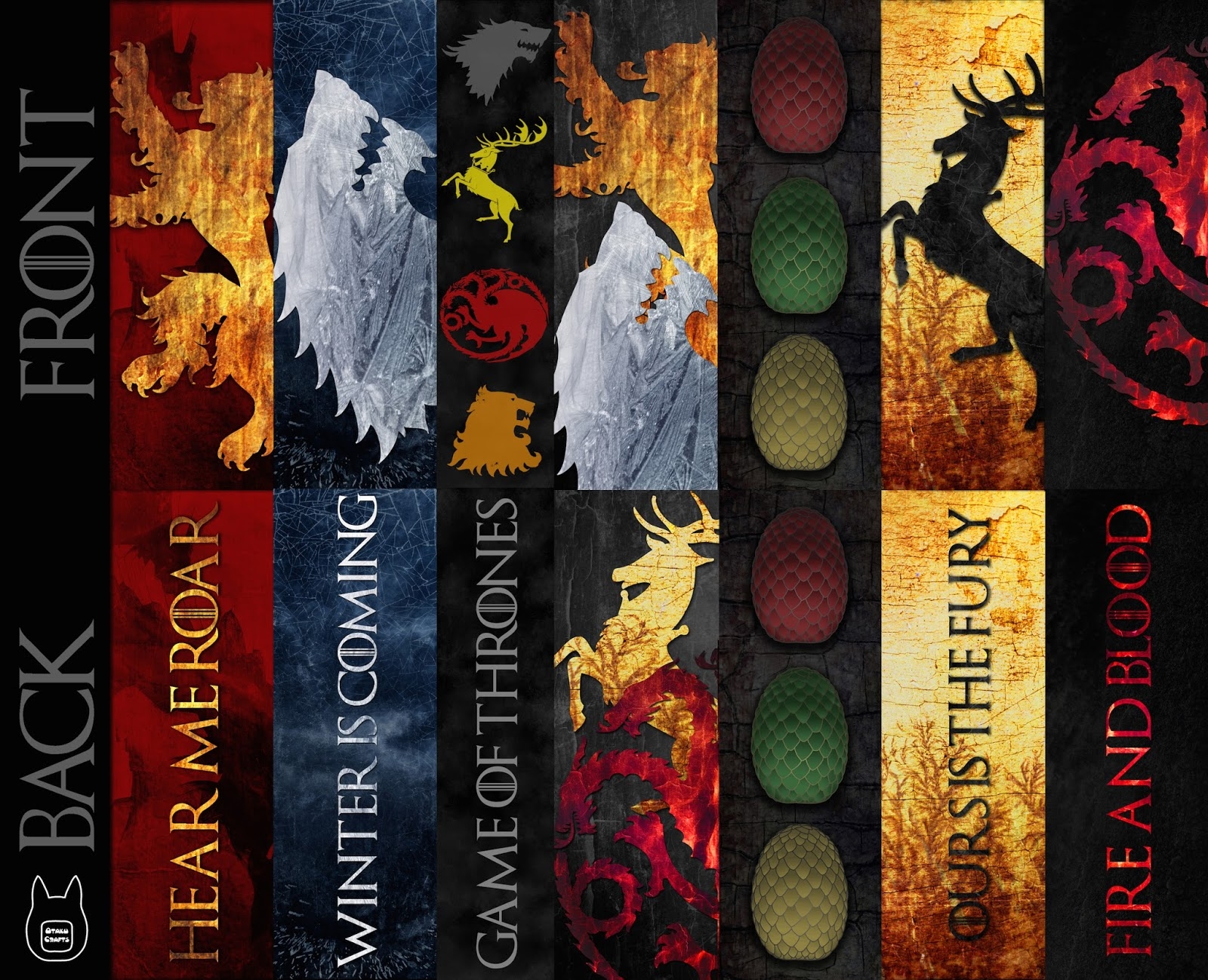 Otaku Crafts Game Of Thrones Bookmarks