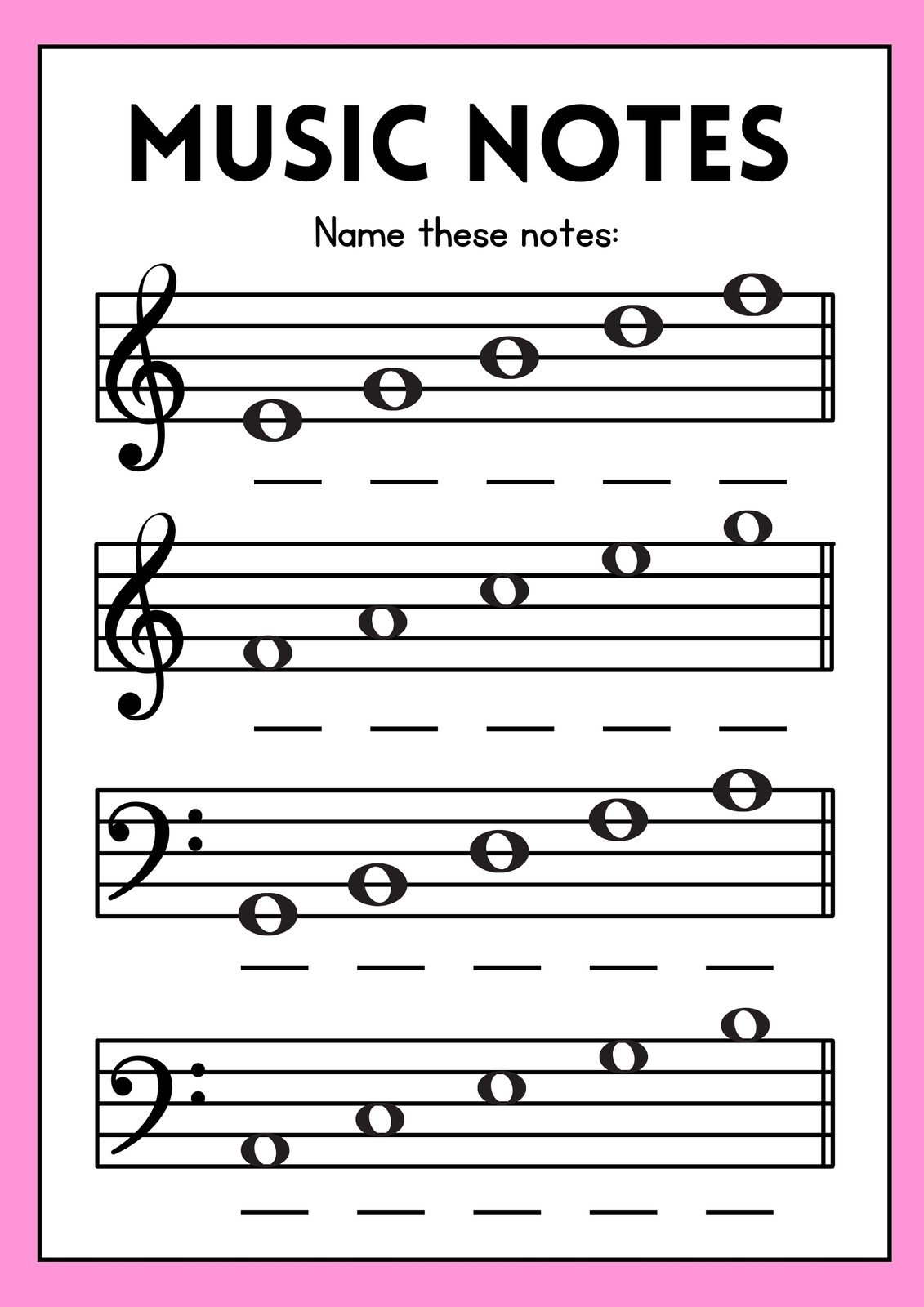 Free Printable Treble Staff Lesson Plans
