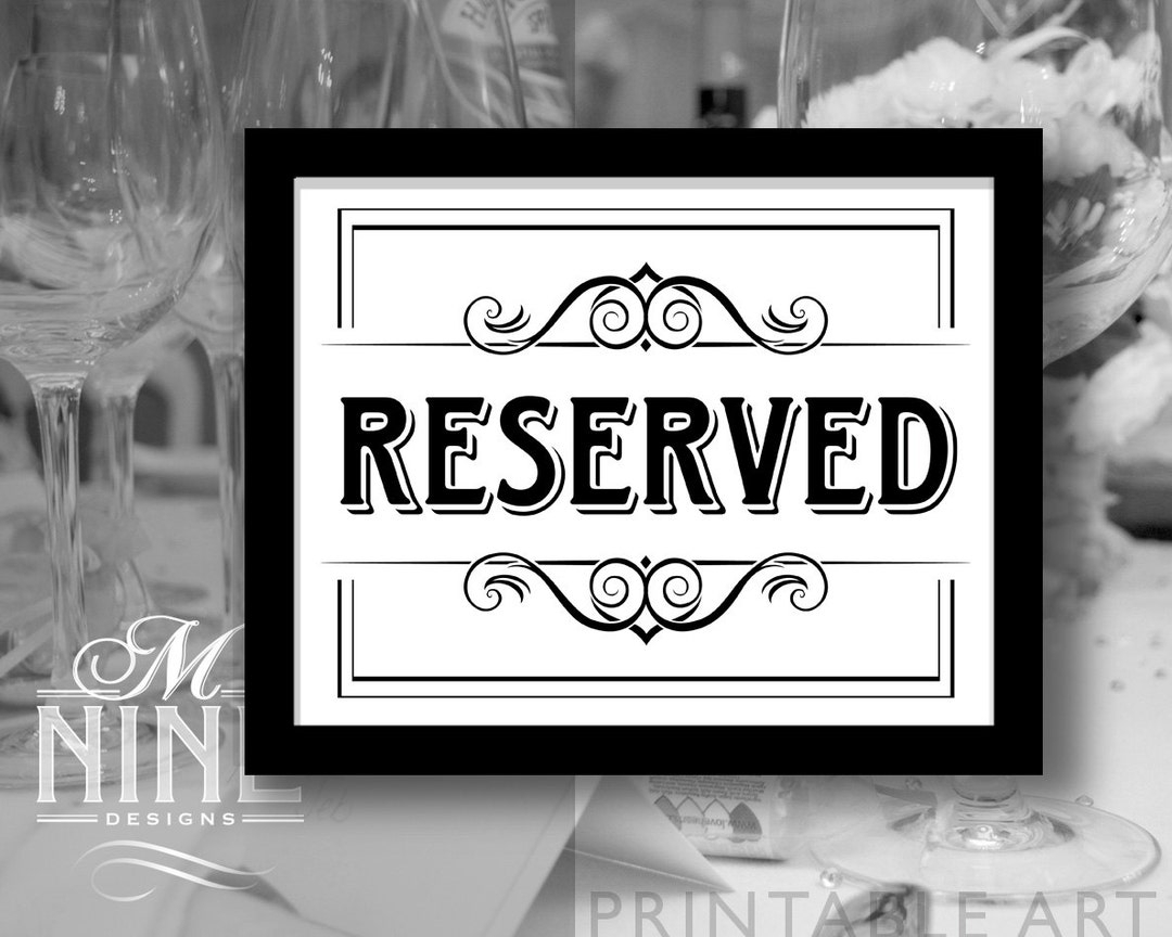 Free Printable Reserved Table Signs Template