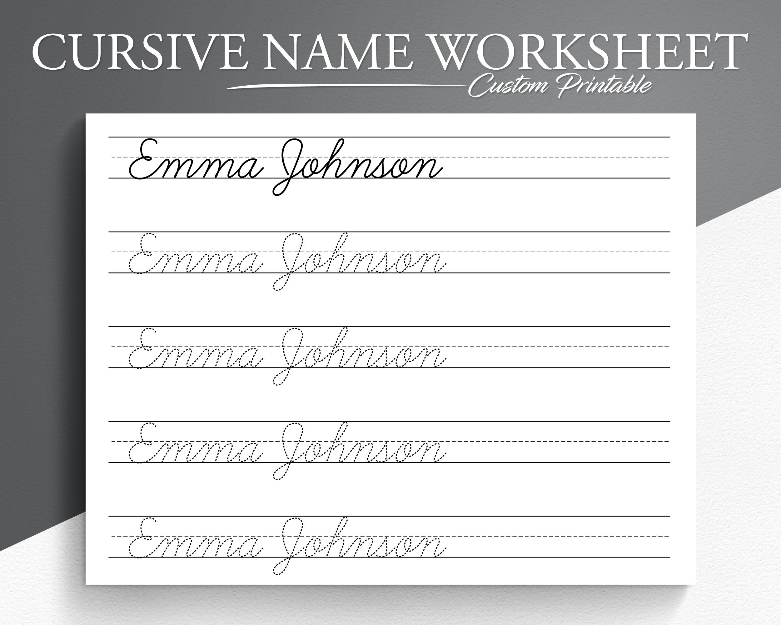 Personalized Cursive Name Tracing Sheet Cursive Name Writing Worksheets Library