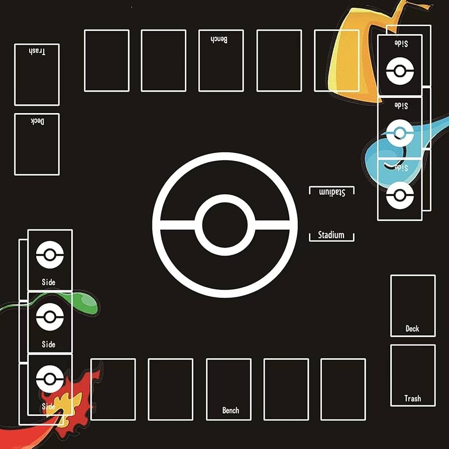 Playmat For Trading Card Game 2 Player Trainer Mat For Card Game With Carry Case Tube Black Amazon ca Toys Games