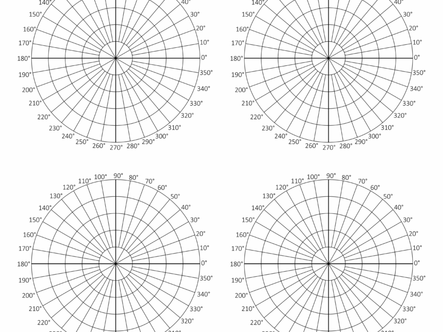 Polar Graph Paper Printable PDF With Radians And Degrees Free Printables Monograms Design Tools Patterns DIY Projects