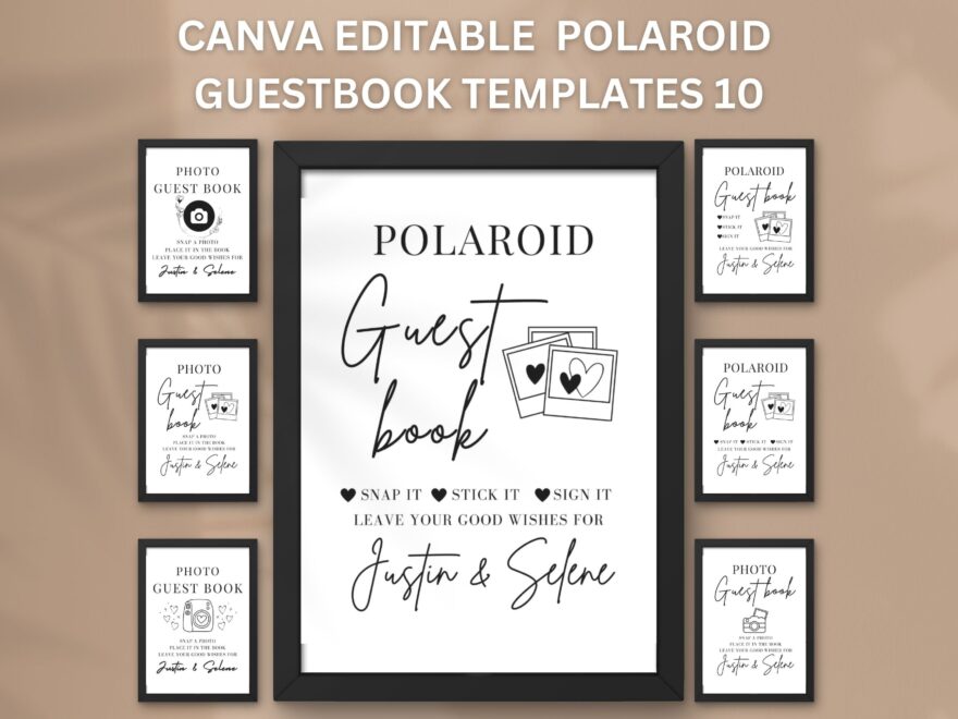 Polaroid Guest Book Sign Photo Guestbook Sign Printable Canva Editable Guestbook Sign Template In 5x7 And 8x10 Etsy Australia