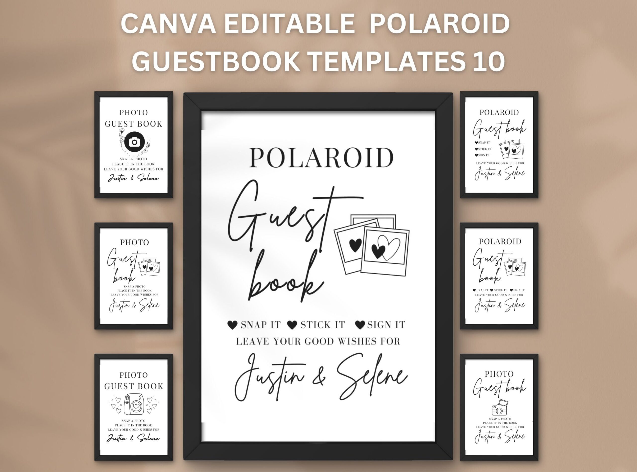 Polaroid Guest Book Sign Photo Guestbook Sign Printable Canva Editable Guestbook Sign Template In 5x7 And 8x10 Etsy Australia