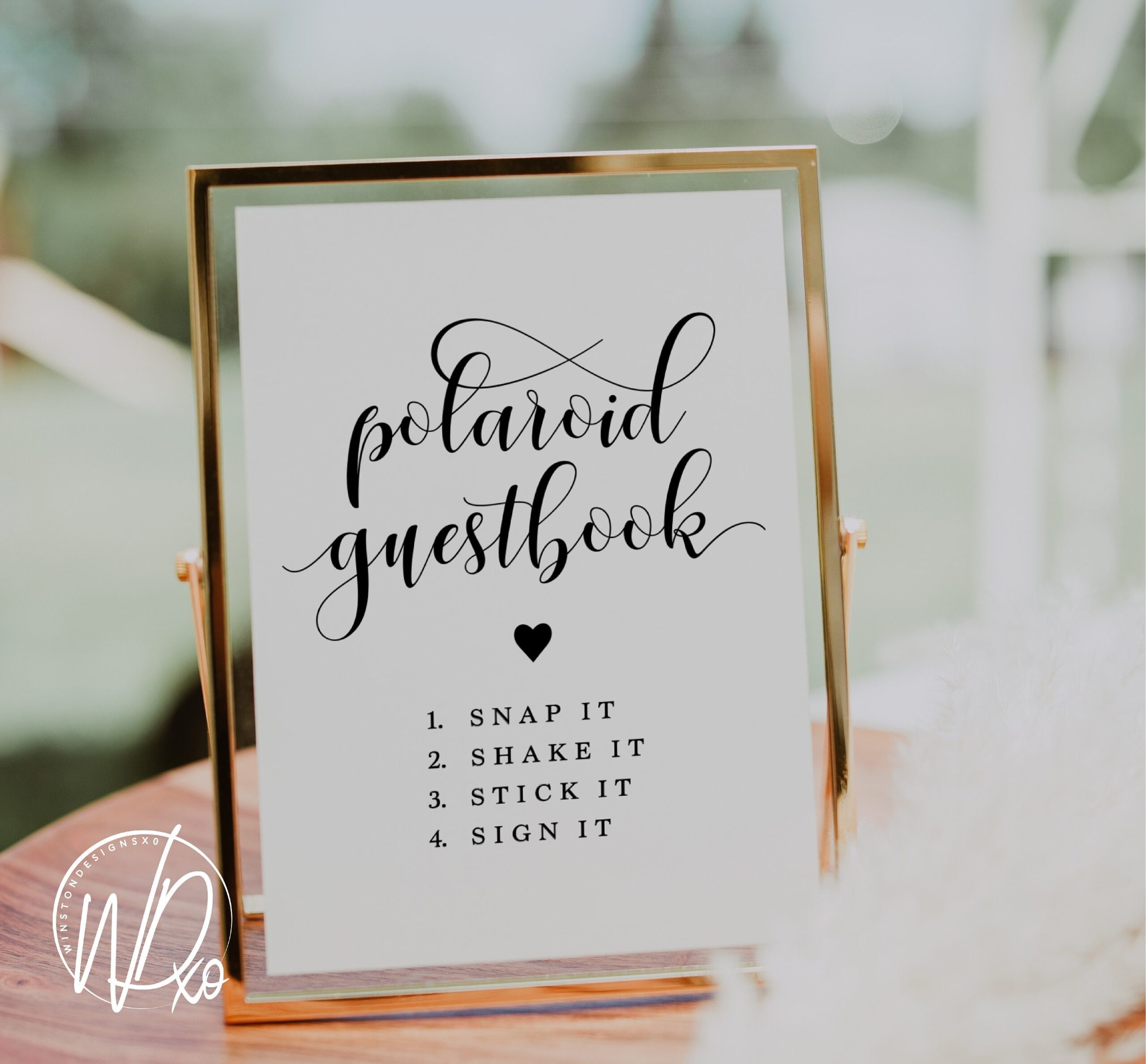 Polaroid Guestbook Printable Sign Instant Download JPEG PDF Files 2 Sizes 5x7 8x10 For Wedding Bridal Baby Shower Theme 3 Etsy