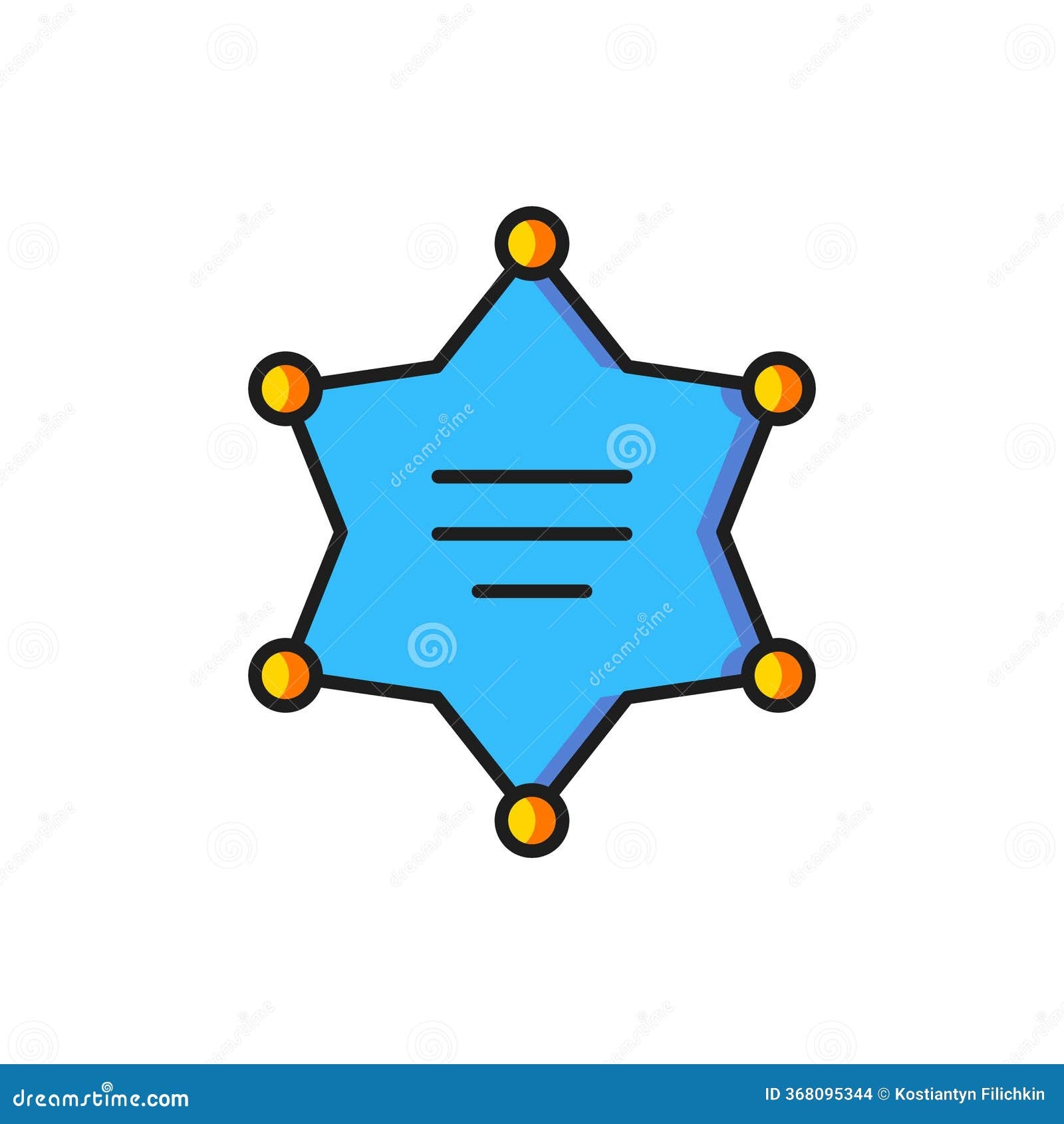 Printable Seven Point Sheriff Badge Image