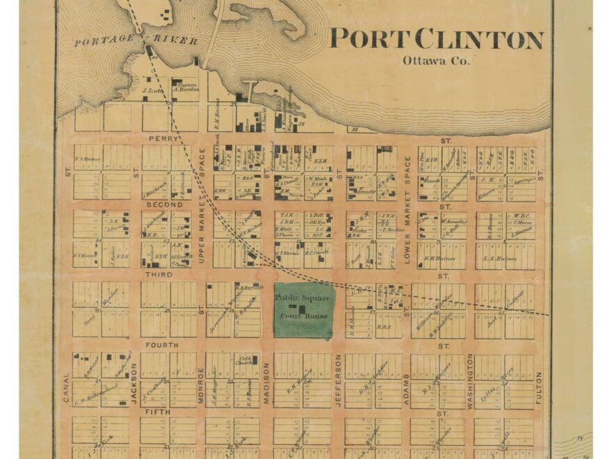 Port Clinton Portage Ohio 1863 Old Town Map Custom Print Ottawa Co OLD MAPS