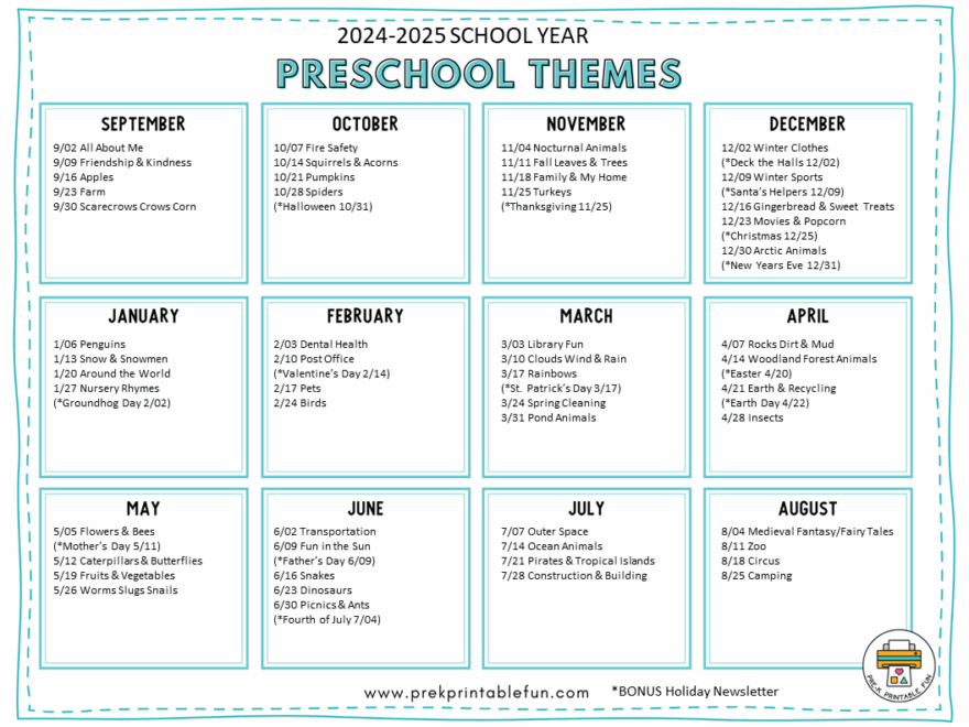 Preschool Lesson Plans Pre K Printable Fun