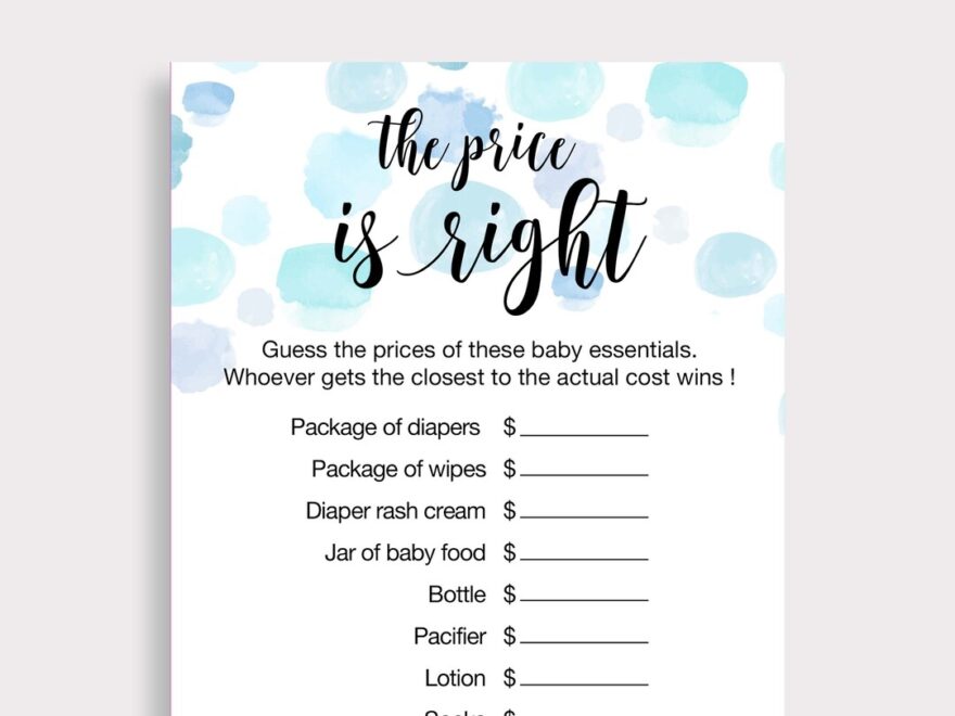 Price Is Right Baby Shower Spiel Zum Ausdrucken Guess The Price Spiel Blue Baby Shower Spiele Boy Baby Shower Spiele Sofort Download DIY B16 Etsy de